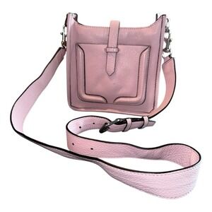 Rebecca Minkoff Pink Pebbled Leather Crossbody‎ Handbag Feed Bag Designer